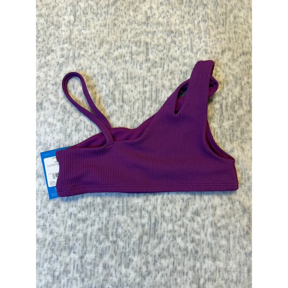 DSG Girls Asymmetric‎ Swim Top Vibrant Violet XS 50 UV Protection NWT